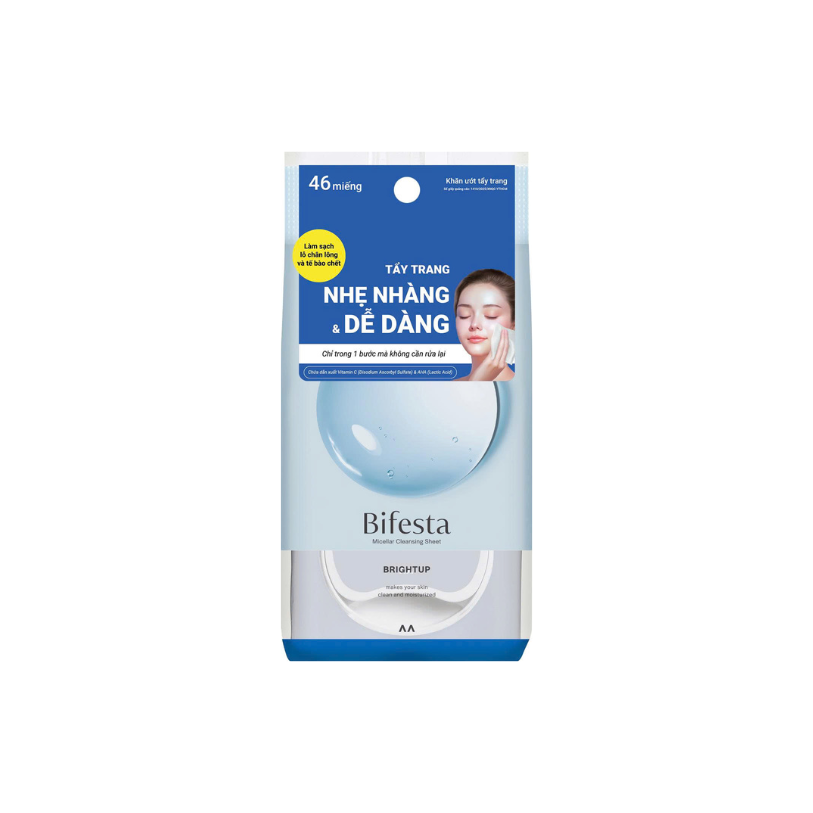 Khăn ướt tẩy trang sáng da BIFESTA MICELLAR CLEANSING SHEET BRIGHTUP